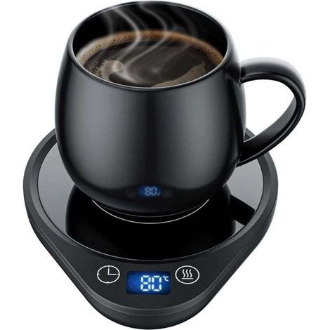 -Chauffe-Tasse à café avec 3 réglages de température Chauffe-Boissons électrique Arrêt Automatique, Chauffe-café, thé et Lait pour Bureau à Domicile (Pas de Tasse) (1/4)