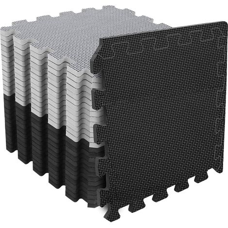 Lot de 24 tapis de protection du sol - 31 x 31 cm - En EVA - Antidérapant - Pour salle de sport et appareil de fitness - Protection contre les chutes - Pour extérieur et piscine (1/5)