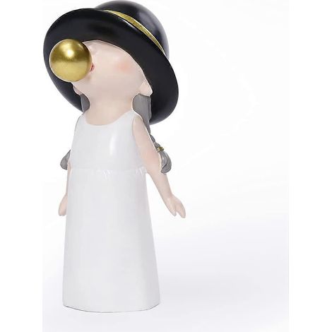 Figurines modernes pour la décoration intérieure, statue noire sculptée représentant une jeune fille, ornement décoratif, sculptures en résine, petites statues de femmes, jolie décoration à poser sur (1/5)