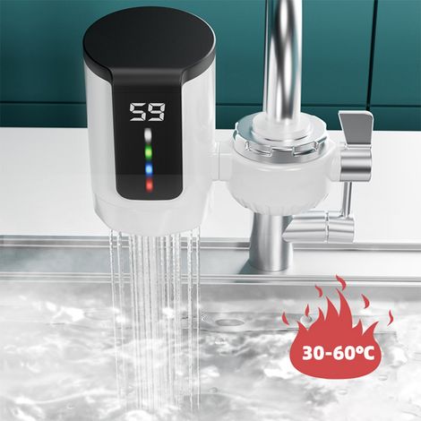 Rubinetto per acqua calda istantanea con display digitale dinamico - Installazione semplice - per cucina o bagno - 110V/220V - ABS/Acciaio inossidabile (1/4)