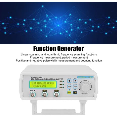 Signalgenerator-Frequenzzähler DC5V DDS Zweikanal-Programmierbarer Funktionssignalgenerator-Zähler 100–240V EU-Stecker (1/5)