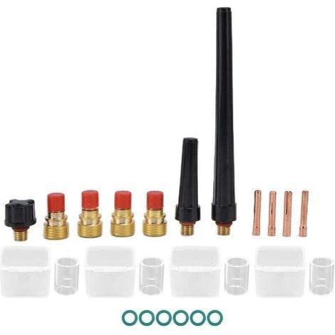 pair Kit Soudage TIG 21 Pièces Pinces Tasses Verre Bouchons Arrière Accessoires WP-9 20 25 Modèle 300A (1/4)