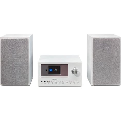 Mini HiFi-Anlage - MEDION - Internet DAB/FM Radio - CD-Player - 2x15W RMS - Weiß (1/5)