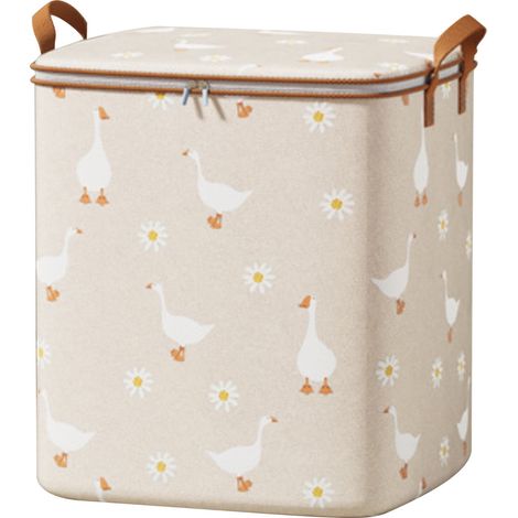 Sac De Rangement Pour Vêtements - 140 L - En Tissu Non Tissé - Avec Couvercle Et Poignées Renforcées - Pour Couvertures Literie Jouets - 55 X 45 X 55 Cm (1/5)
