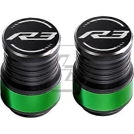 Convient pour Yamaha R3 2015-2023. Bouchon de réservoir d'huile en alliage d'aluminium modifié CNC avec picot et bille de stationnement (la valve est verte). (1/5)