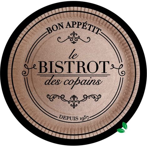 Douceur D'Intérieur – Lot de 10 assiettes en kraft 23 cm – Écologiques et sans plastique – Parfaites pour repas en extérieur – Bistrot parisien