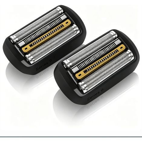 Tête de rechange 92B pour rasoir électrique Série 9 — Tête de rasage Série 9 (Grille et bloc-couteaux) compatible avec les modèles 9290cc, 9291cc, 9370cc, 9293s, 9385cc, 9390cc, 9330s, 9296cc, etc.,(2 (1/4)