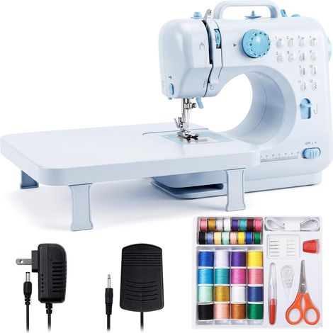 Machine à Coudre Débutant Pour Kit Couture Portable Mini Machine Portable Machine a Coudre avec Table et Pédales Pour Adulte et Enfant de 8 à 12 ans 12 Points intégrés (1/5)