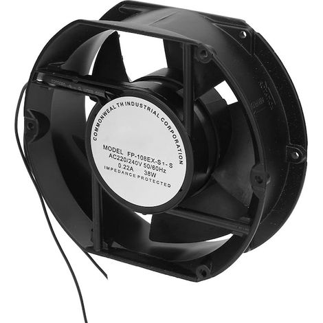 Ventilateur axial, 220V, 38W, 15x17cm, réz tekercs, aluminium ház, hangtalan működés, sokszínű (1/5)