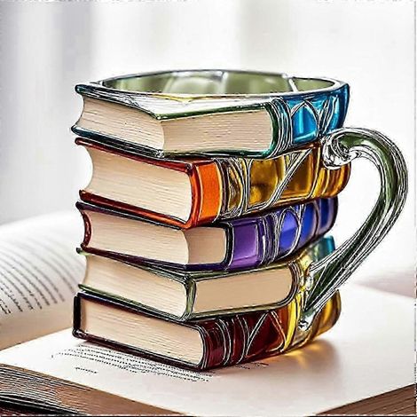 Mug Livre Peint, Nouveauté 2025 Mug à café Livre Peint en 3D, Cadeau de collection pour les amoureux de la littérature, Ajoutez une merveilleuse touche littéraire à votre boisson (B) (1/5)