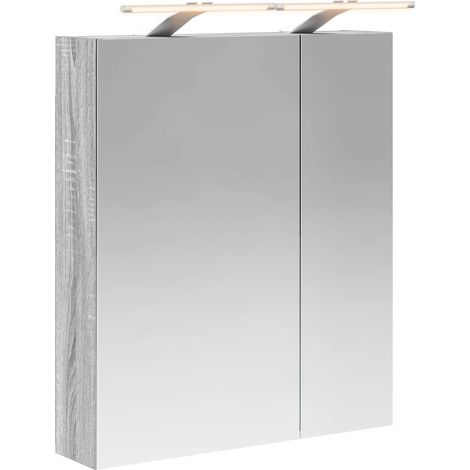 Maison Exclusive - Mobiletto per specchio da bagno Grigio Sonoma 60 x 14,5 x 70 cm