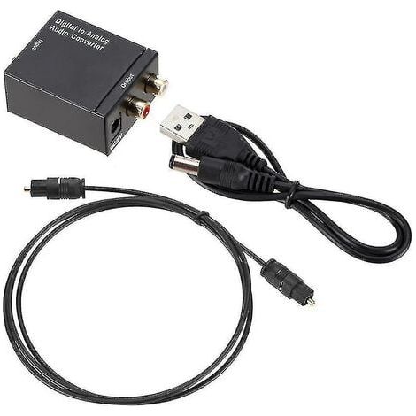 Convertidor de audio digital a analógico, óptico, coaxial, Toslink, RCA, TV, LR, adaptador de sonido (1/4)