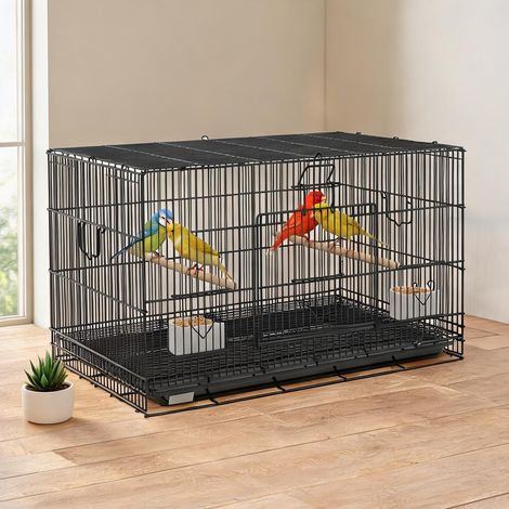 Cage pour oiseaux negro en acero 77 x 46 x 45 cm (1/5)