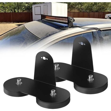 2 Supports de barre LED 88 mm, Aimant puissant, Ventouse, Toit voiture camion