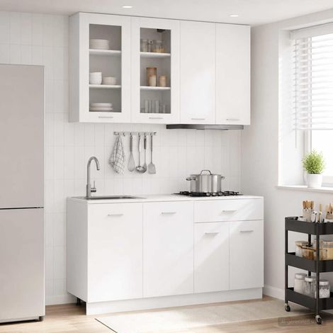 vidaXL Unità Cucina LYON 4 pz Bianco Legno ingegnerizzato (1/5)