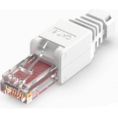 Confezione da 2 connettori CAT 6 senza attrezzi, testa a cristallo per cavo di rete senza pressione, modulo senza clip per cavo di rete, senza attrezzi (1/4)