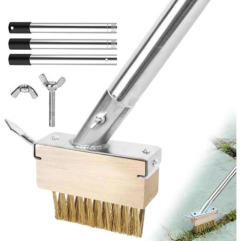 Brosse à Mauvaises Herbes, Brosse à Désherber Brosses À Joints pour Mauvaises Herbes avec Long Manche et Grattoir à Joints Enlever la Mousse Les Blocs Allées (1/5)