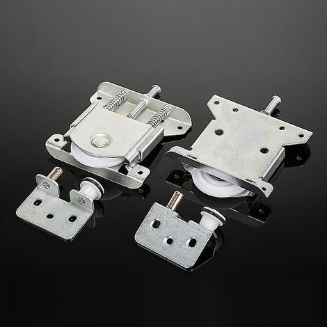 Lot de 2 roulettes pour porte de placard coulissante, pièces détachées pour porte de placard coulissante, roues, galets, guides de glissières pour placard, roulettes pour porte de placard coulissante (1/4)