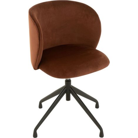 Chaise Pivotante en Velours "Gena" 56cm Marron Foncé (1/5)