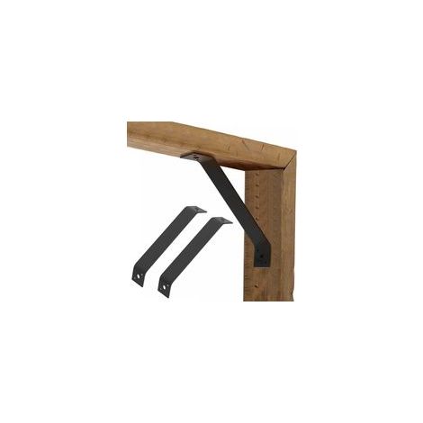 2 Pièces Connecteur Angle 135 Degrés, Equerre Metal Perforées, Support de Montage Coudé à 135 °, Equerre de Fixation de 45 Degrés Interne Affleurant - 185x40x38x3mm, Noir (1/4)