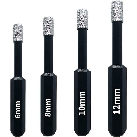 Punte diamantate da 4 pezzi, punte diamantate da 6 mm 8 mm 10 mm 12 mm (1/5)