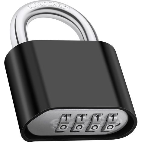 Cadenas à Combinaison, Serrure à Combinaison, Cadenas Code de Sécurité Résistant, 8 mm Serrure Code 4 Chiffres pour Casier Valise Garage Portail École Verrous Boîtes, Barre Courte (1/5)