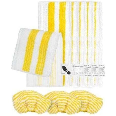 Set aus 9 Mikrofasertüchern, kompatibel mit Kärcher SC2, SC3, SC4, SC5 Dampfreinigern, waschbares Dampfreiniger-Zubehörset (6 Tücher + 3 Kappen) (1/5)