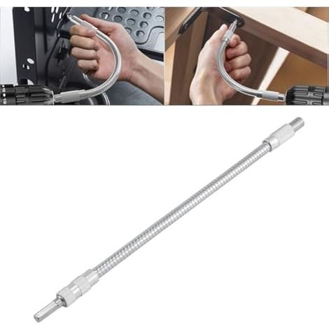 Rallonge Embout Visseuse Flexible Arbre Pour Perceuse Tournevis - 300mm, Tournevis Magnétique à Tige Hexagonale de 6,35mm (1/4 Pouce) à Usage Multiple pour les Impasses et les Espaces Confinés (1/5)