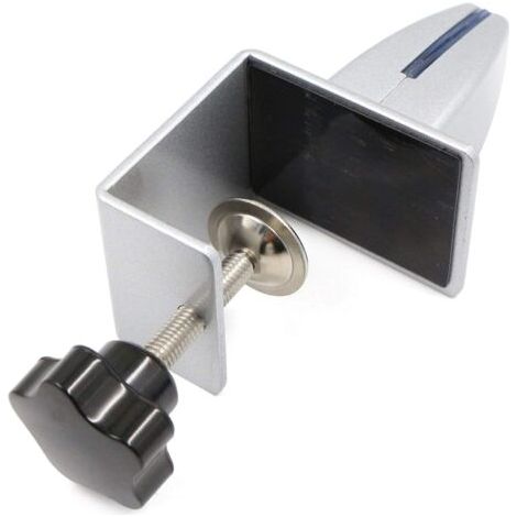 Pince à Verre Supports étagère - Clip de Fixation Réglable Support Robuste en Alliage d'aluminium - Accessoires de Bureau - Bureau maximum: 15-45 mm, 1 pièce, argent (1/5)