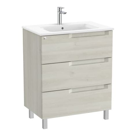 MUEBLE 700MM ALEYDA 3 CAJONES + LAVABO BLANCO MADERA