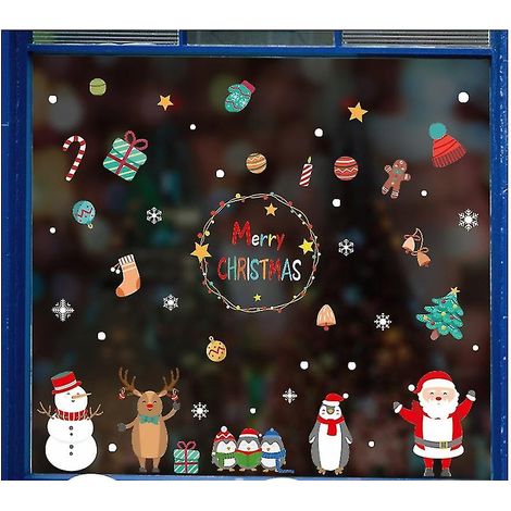 Décorations de Noël pour fenêtres, amovibles et réutilisables, en PVC. (1/5)