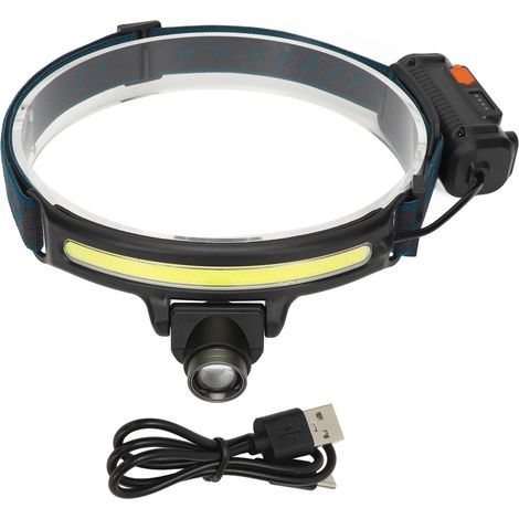 Lampe frontale LED rechargeable USB, 5 modes, haute luminosité, étanche IPX4 pour vélo et pêche (1/4)