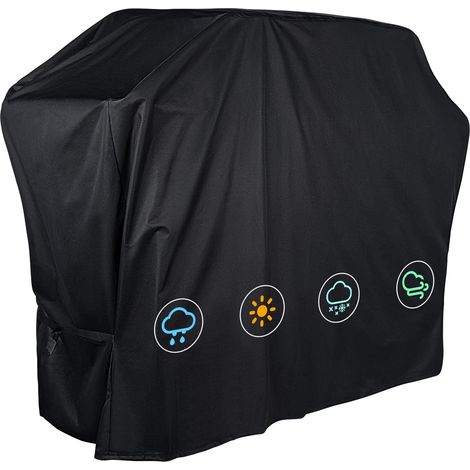 Housse de Protection pour Barbecue à gaz - Étanche à la Pluie - Résistante à la déchirure et à la poussière - avec Sangles Autocollantes et Sac de Rangement (Rond 77 x 90 cm)