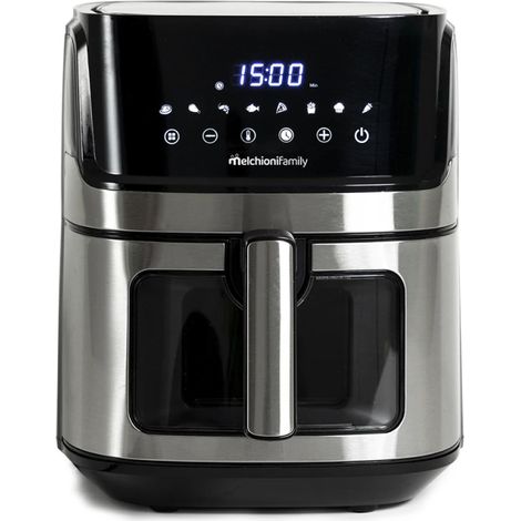 Melchioni 118340033 friggitrice Singolo 6,5 L Indipendente 1600 W Nero, Stainless steel