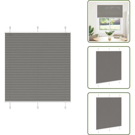 Plissee Anthrazit 115x150 cm Stoffbreite 114,4 cm Polyester - Plissee - Plissees - Faltrollo - Jalousie (1/5)