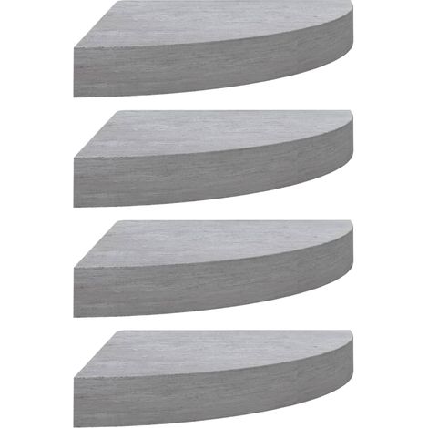 Étagères d'angle murales 4 pcs,Étagère flottante Gris béton 35x35x3,8 cm MDF CFW33277 (1/5)