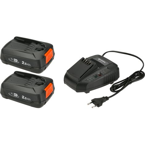 GARDENA Kit de démarrage POWER FOR ALL. 2 Batteries Li-ion PBA 18 V / 2,5 Ah + 1 chargeur AL 1830 CV. (14907-20) (1/3)