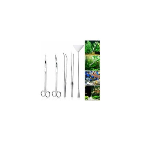 Gersten-Aquarium-Set aus Edelstahl, Werkzeugzubehör für Aquarien, Wasserpflanzen, Pinzette, Schere, Werkzeugset für Fisch-Startersets - Crezuo