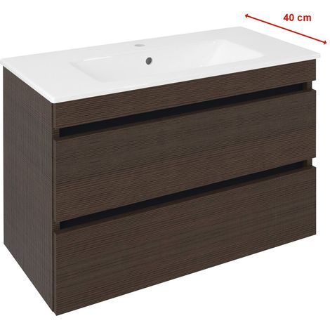 EZARA Meuble sous-vasque 78x54x39cm, pin rustique (1/2)