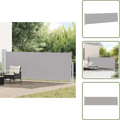 The Living Store Toldo lateral retráctil de jardín gris 140x500 cm - Toldo de jardín