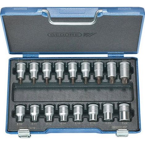 Set di chiavi a bussola ITX 19 TX-017 17 pezzi 1/2 pollice T 20 - T60 / E10-E24 (1/5)