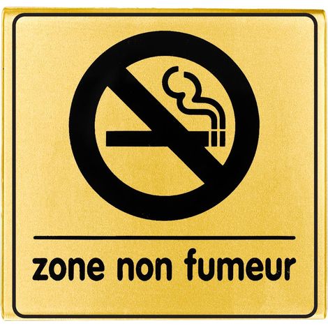 Plaque de porte Zone non fumeur - Classique or 90x90mm - 4500317