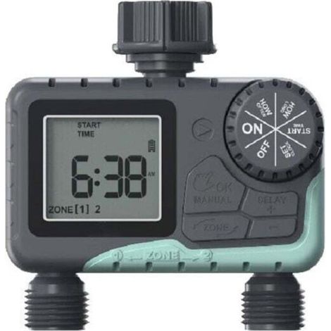 Timer di irrigazione bidirezionale – Display LCD – Funzioni manuale e automatica – Orario di irrigazione flessibile (1/4)
