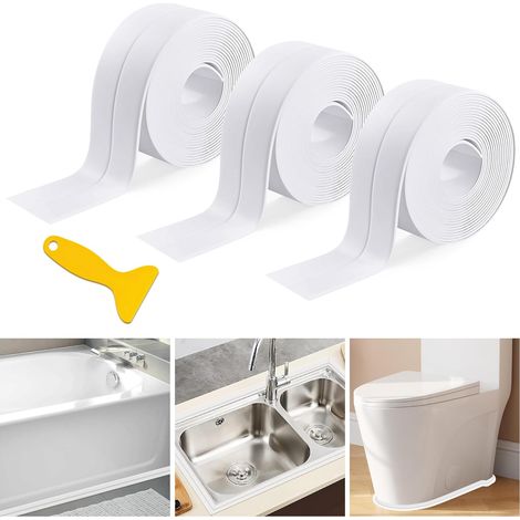 APEX Bande d'étanchéité auto-adhésive pour salle de bain - Ruban d'étanchéité imperméable pour douche, baignoire