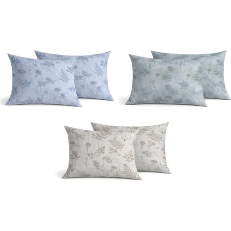 Coppia Federe Cuscino Letto Con Bottoni Laterali 100% Cotone Disegno Soffione GI, misuraFederecoloreVerde