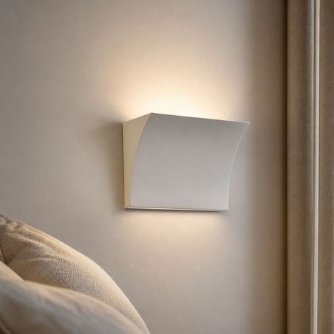 Applique murale LED design nordique, fer noir/blanc 20x14cm, éclairage doux pour chambre, couloir et salon, installation facile (1/5)