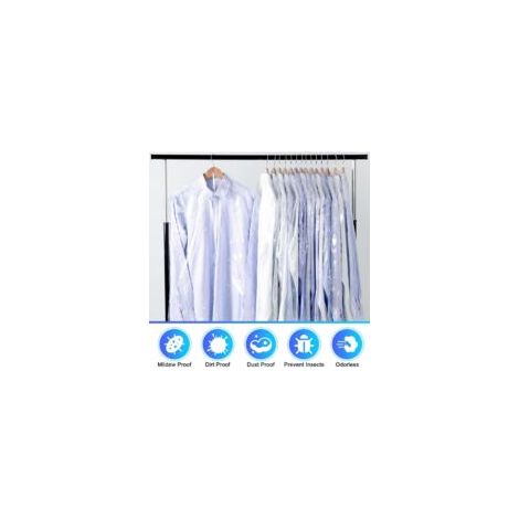 30 pezzi di sacchetti in plastica per indumenti, 60×140 cm, trasparenti, per proteggere camicie, giacche, abiti e maglioni - Crezuo