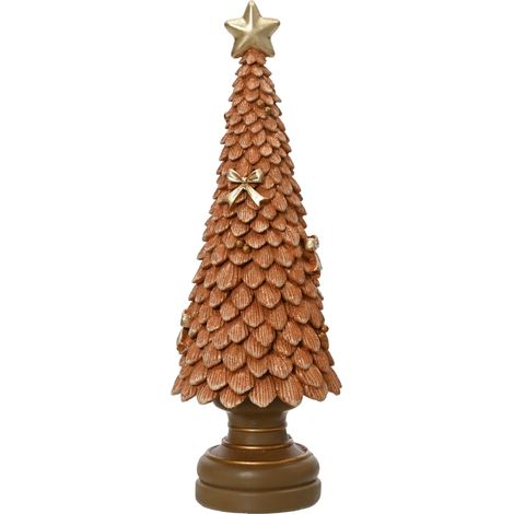 Albero di Natale decorativo in resina caramello glitterato H36 cm (1/2)