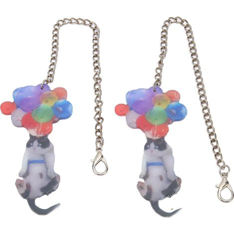 Katzenballon-Hängeornament, Niedlicher Dekorativer Anhänger für Taschen, Rucksäcke und Geldbörsen – 2 Stück, ABS-Material, Lebendiges Design (1/5)