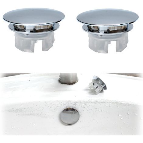 Couvercle de Trop-Plein pour Lavabo, 4 Pcs Anneau de Débordement d’Évier, Bouchon Trop Plein Lavabo, Couvercle de Trop-Plein de Trou d'Évier Rond, Pour Lavabo, Salle de Bain, Cuisine (1/5)